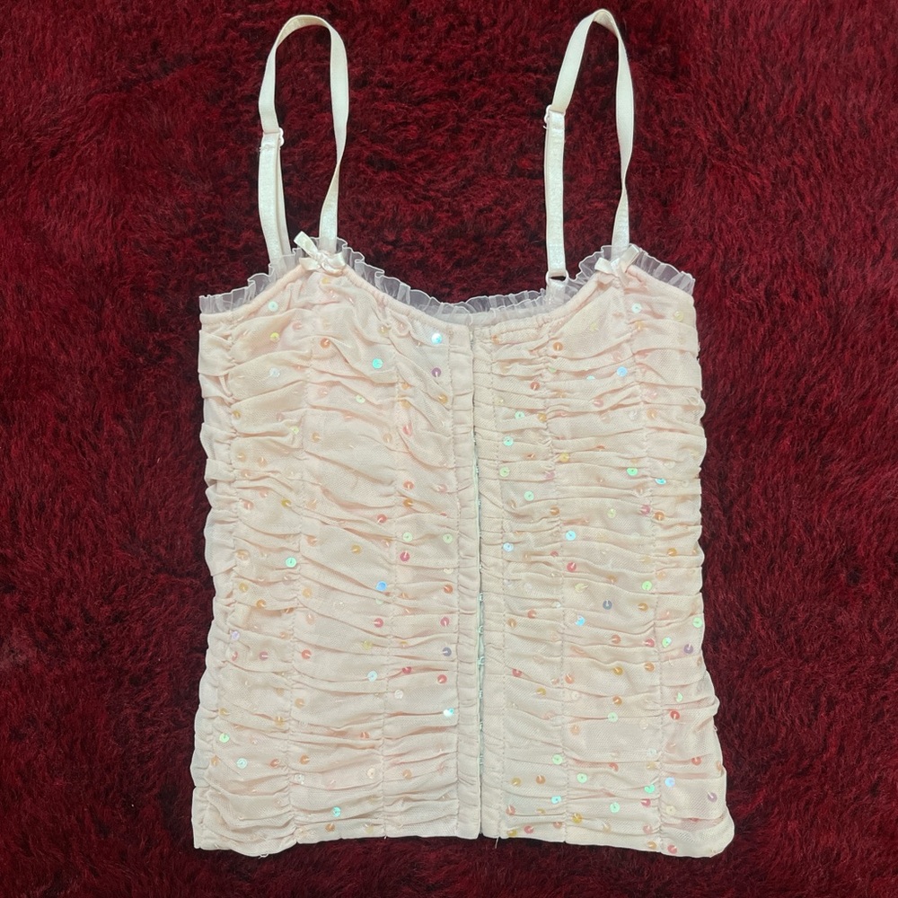 vtg forever 21 pink coquette corset xs